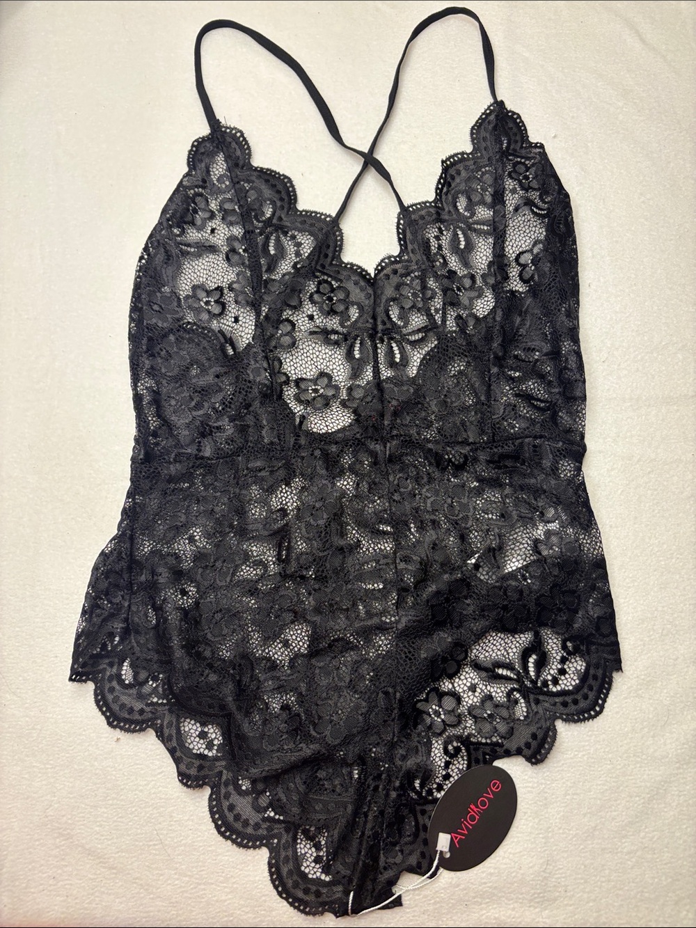 Black Lace V-Neck Chemise